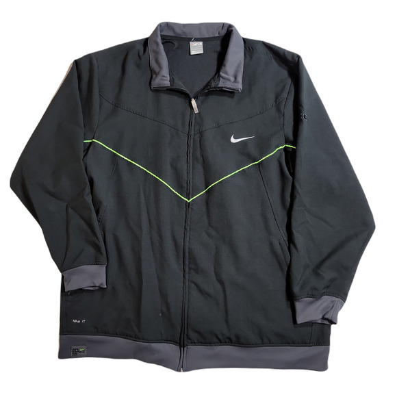 Nike Air Force 25‎ Black Jacket Mens 2XL XXL Dry Fit Full Zip - Picture 1 of 8